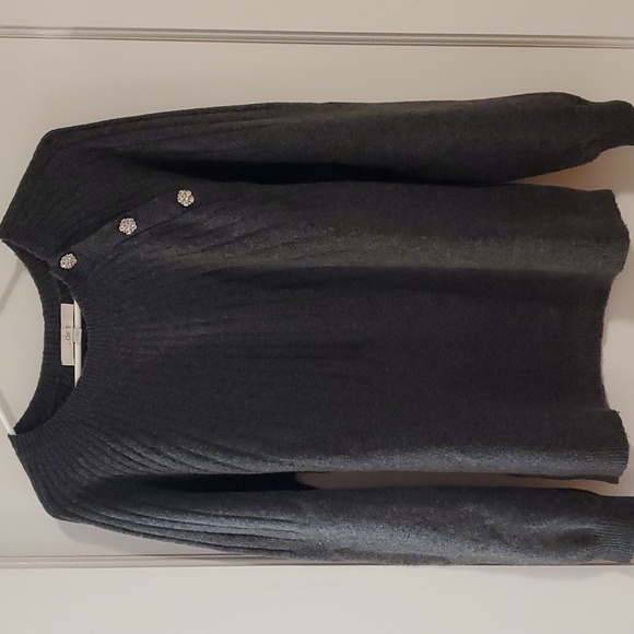 LOFT Jeweled Button Starburst Yoke Sweater - Picture 1 of 9